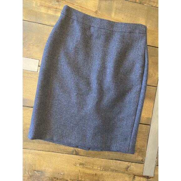 J Crew No 2 100% Wool Pencil Skirt 4P Career Corpcore Double Surge Charcoal Gray - Picture 1 of 6